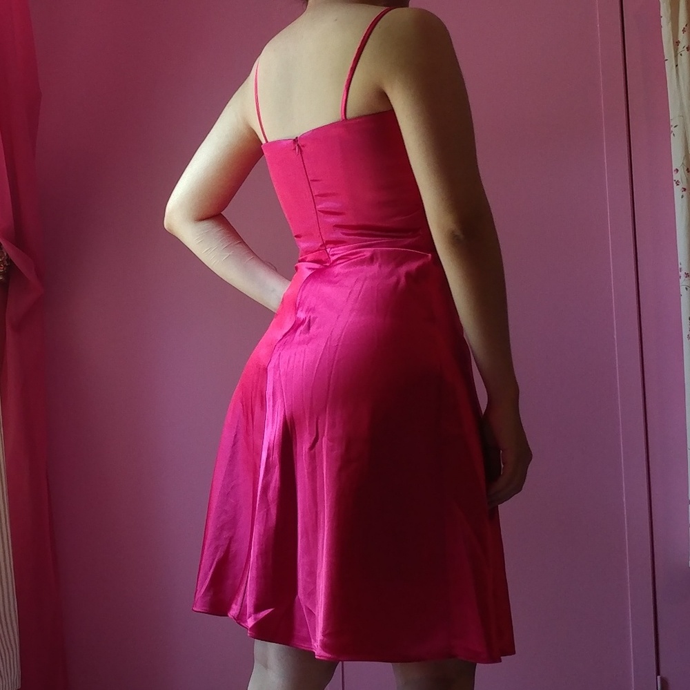 Anny Lee Fuschia Satin Dress - Picture 3 of 6